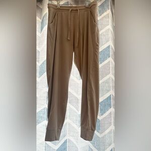 Tommy John Ribbed Lounge Pants Courte Joggers Women Size S Drawstring Beige